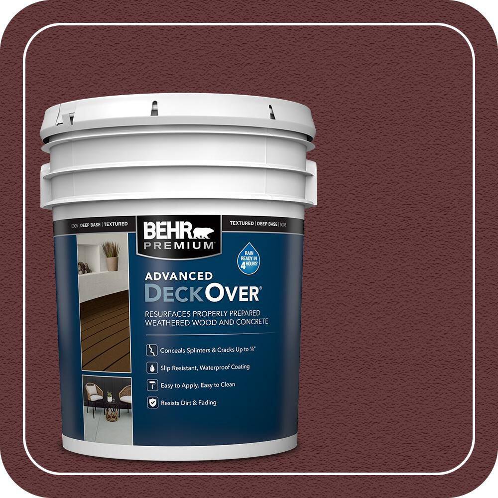 BEHR Premium Advanced DeckOver 5 gal. #PFC-04 Tile Red Textured