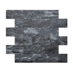 Dark-Granite 13.5 in. x 11.4 in. PVC Peel and Stick Tile for Kitchen Backplash, Bathroom, Fireplace (9.6 sq. ft./box)