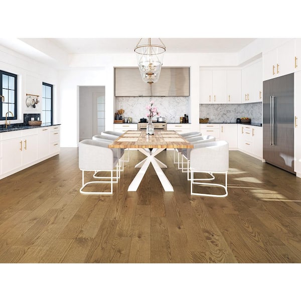 Celestial Sky Davenport Tan Oak 0.37 in. T x 5 in. W Wirebrushed Engineered Hardwood Flooring (29.53 sq. ft./case)