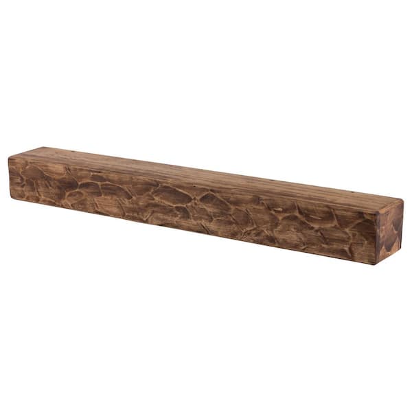 Dogberry Collections Rough Hewn 72 in. x 5.5 in. Aged Oak Mantel m-hewn-7205-agok-none  - The Home Depot