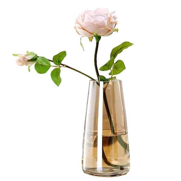 Afoxsos Irised Crystal Clear Glass Flower Vase for Home Decor, Crystal ...