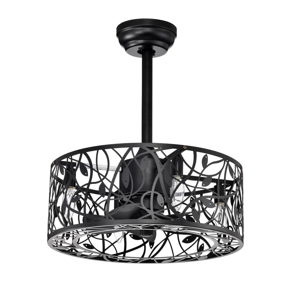 18 in. Smart Indoor Black Standard Ceiling Fan with Romote Control