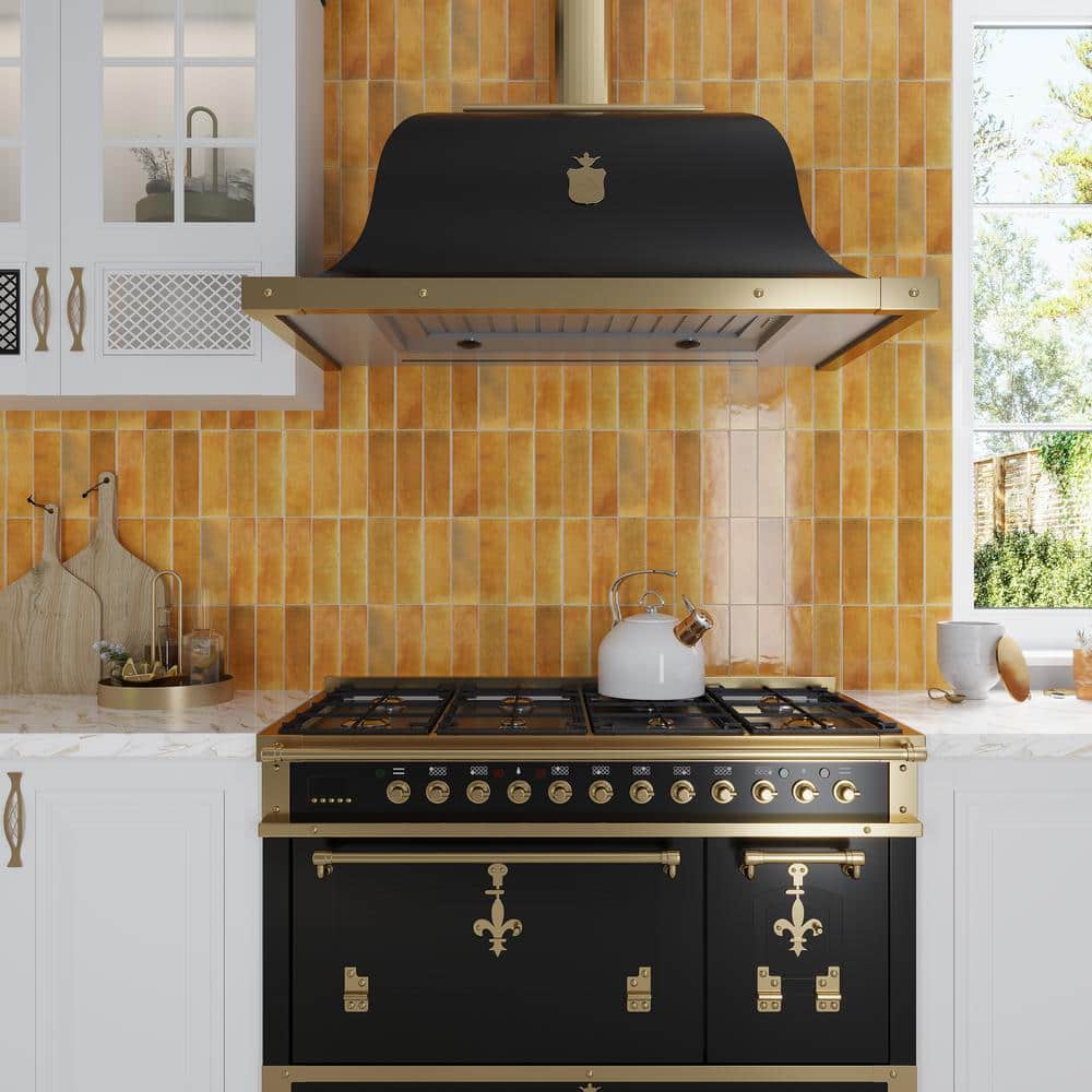 Honey Orange Glossy Ceramic Subway Wall and Floor Tile
