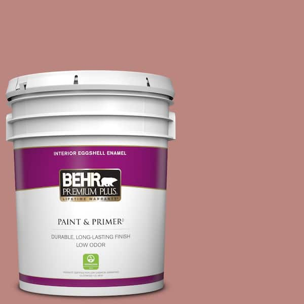 BEHR PREMIUM PLUS 5 gal. #S150-4 Red Clover Eggshell Enamel Low Odor Interior Paint & Primer