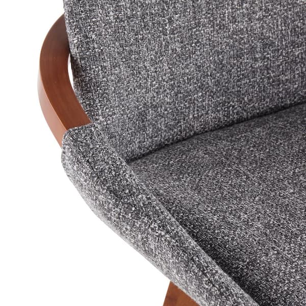 Lumisource Cosmo 26 in. Grey Noise Fabric & Walnut Bamboo Frame