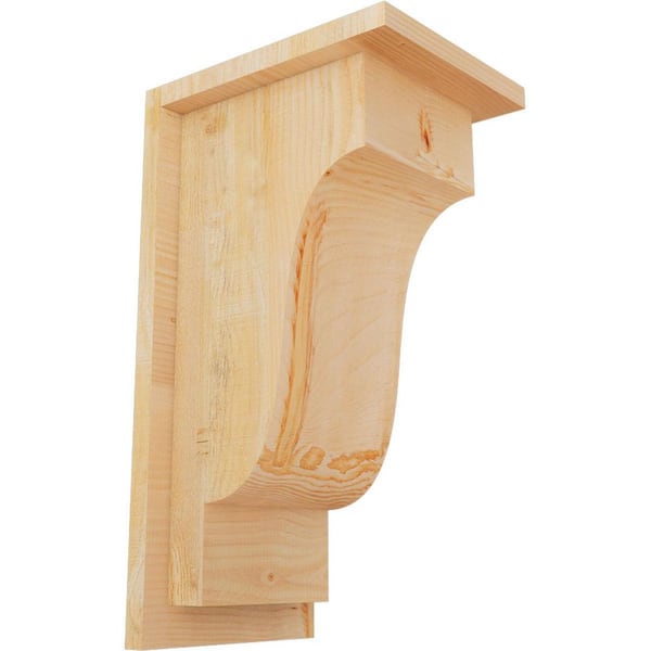 Ekena Millwork 8 in. x 10 in. x 18 in. Newport Rough Sawn Douglas Fir Corbel with Backplate