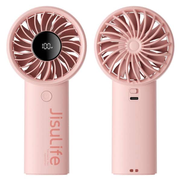 Life 4 5-Speeds Handheld Personal Fan with 3600 mAh Battery, Pink