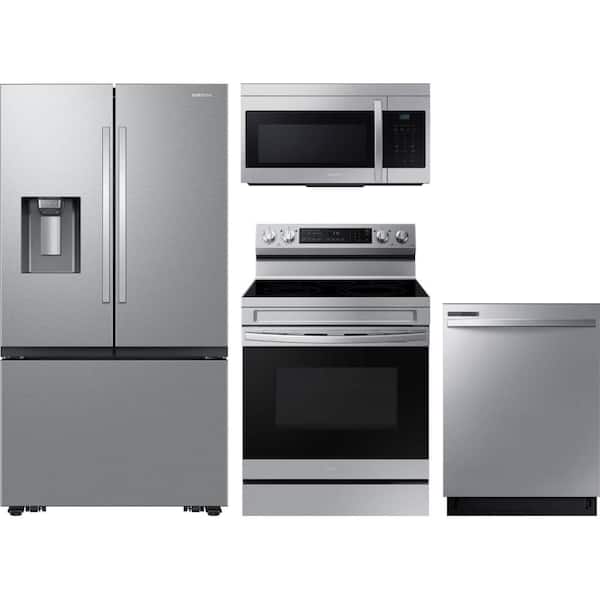 31 cu. ft. 3-Door Standard Depth French Door Refrigerator with 5-Burner Freestanding Range and Tall Tub Dishwasher