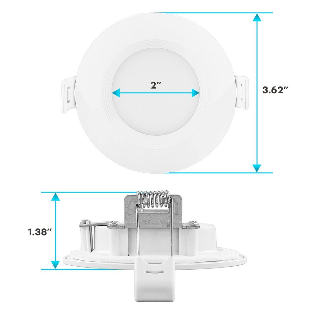 4'' White Aluminum LED Recessed Lighting Kit with Adjustable Color Temperature