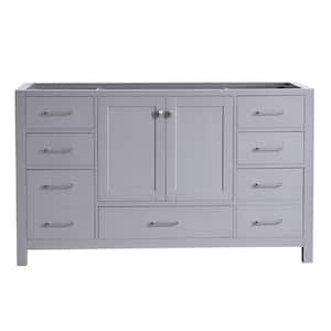 21.8 in. W x 60 in. D x 34.5 in. H Modern Freestanding Bath Vanity Cabinet without Top in Gray