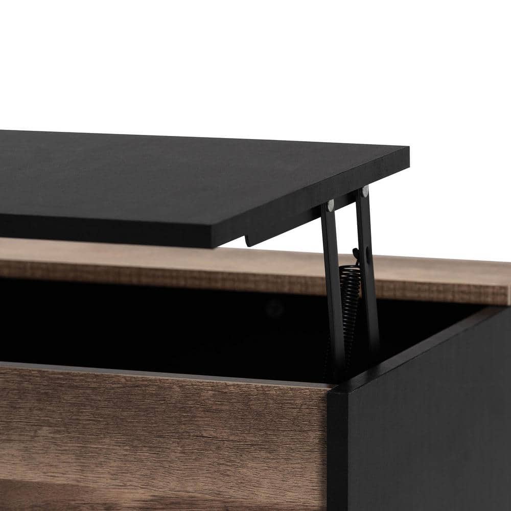 Jensen Two-Tone Wood Lift-Top Coffee Table with Storage