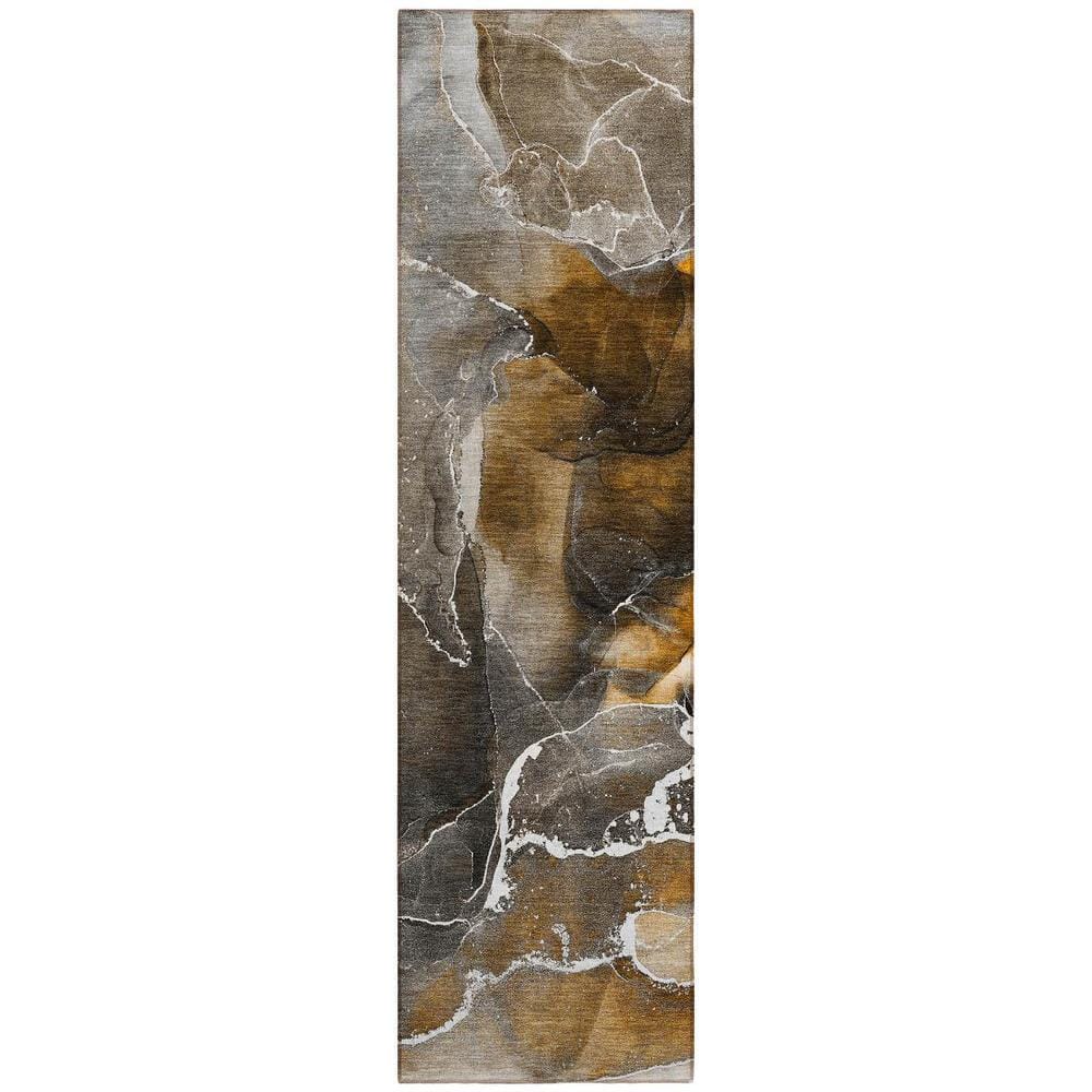 Brown and Gray 2 ft. x 7 ft. Abstract Indoor / Outdoor Area Rug price history on PriceWatchPro