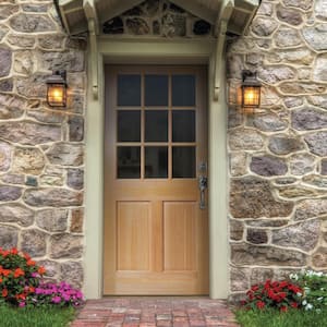 32 in. x 80 in. 9 Lite Unfinished Fir Front Exterior Door Slab