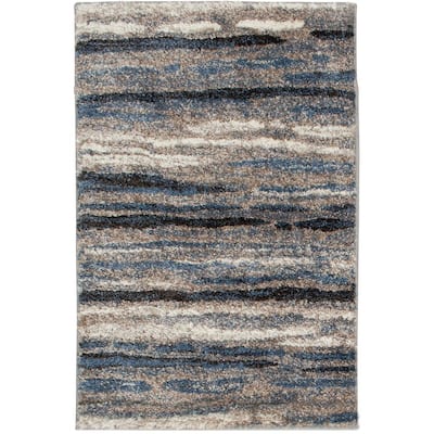 Shoreline Blue/Multi 2 ft. x 3 ft. Striped Accent Rug