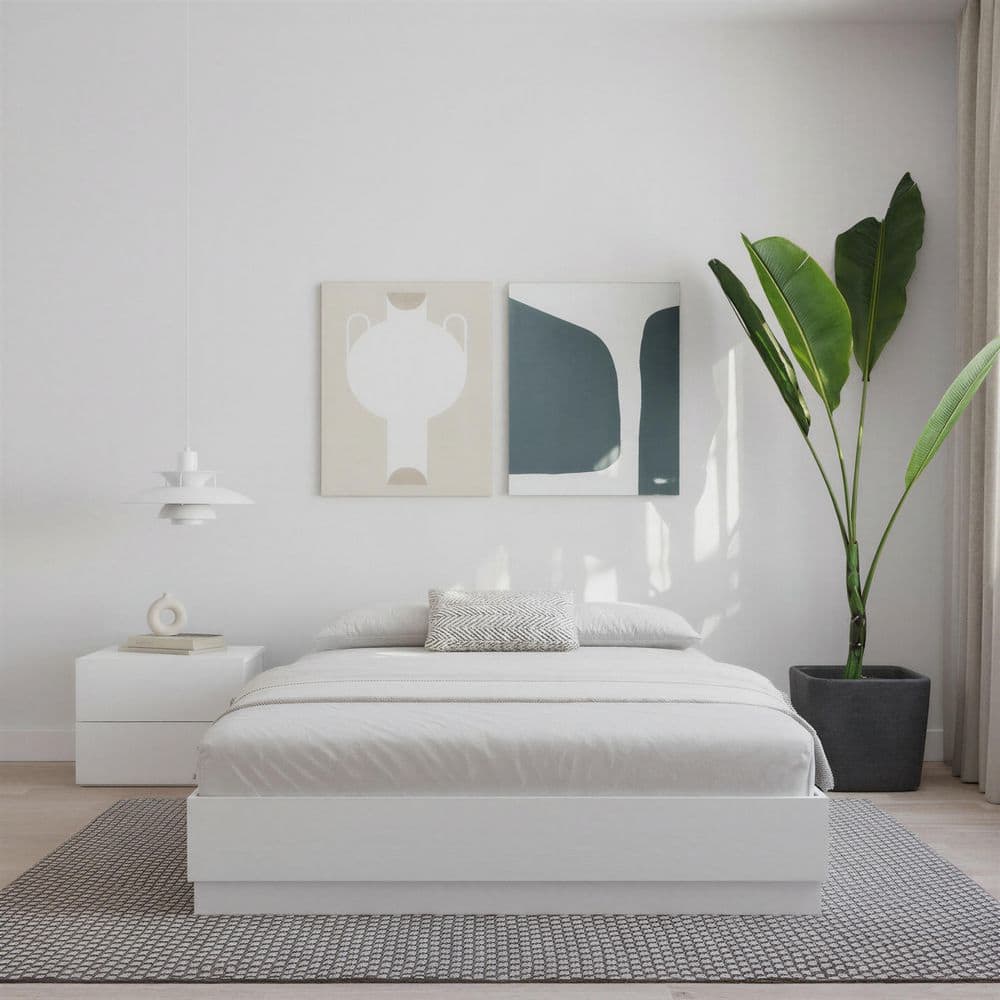 Nexera Milano White Frame Full Size Platform Bed 255433 - The Home