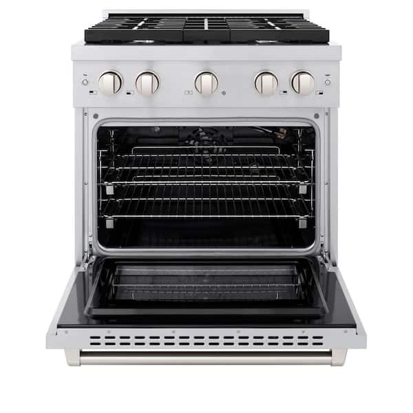 30 in. 4 Burner Single Oven Gas Range in Stainless Steel