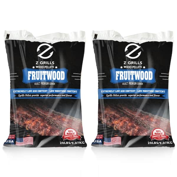 Fruitwood All-Natural Wood Grilling Pellets, 20 lb. Bag (2-Pack)