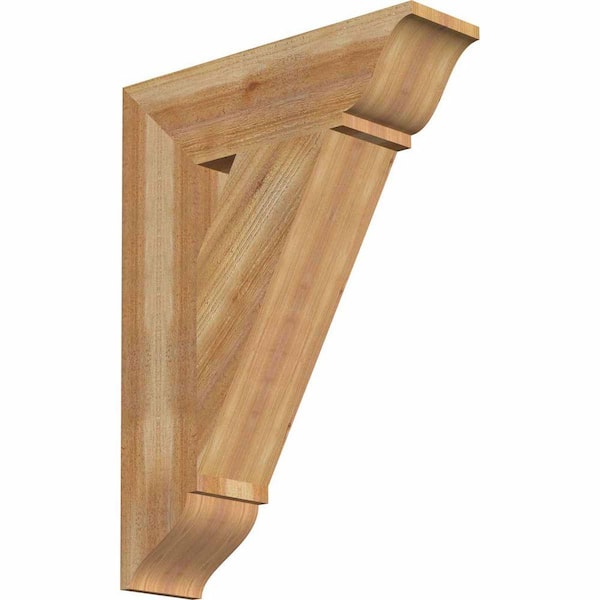 Ekena Millwork 6 in. x 30 in. x 22 in. Western Red Cedar Traditional Rough Sawn Bracket