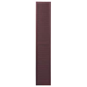 15 in. x 71 in. Open Louvered Polypropylene Shutters Pair in Vineyard Red