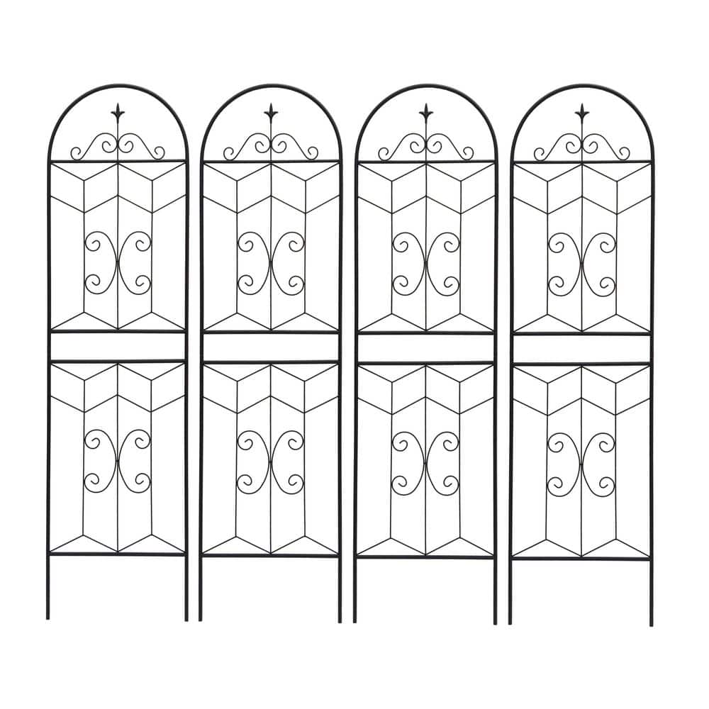 "71 "" x 19.7"" 4 Pack Metal Garden Trellis, Rustproof Trellis for Climbing Plants Outdoor Flower Support, Black" price history on PriceWatchPro