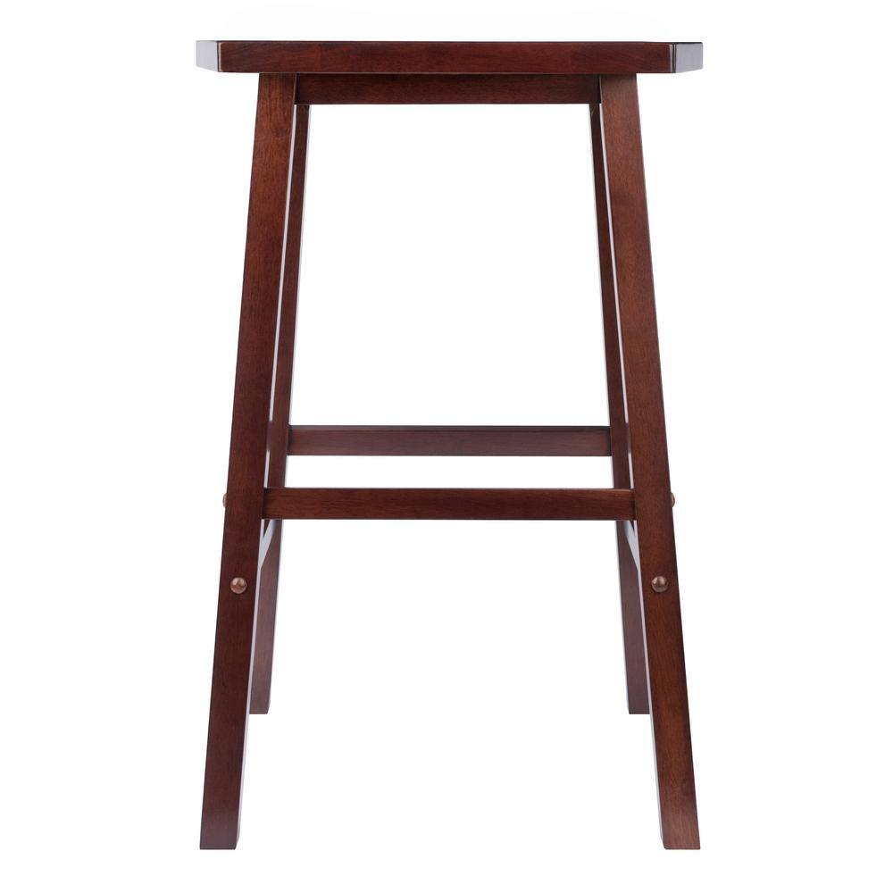 Walnut 29" Backless Saddle Style Bar Stool