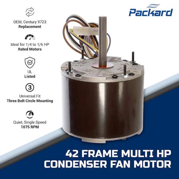 42-Frame Multi-Fit 1/4-1/6HP 1075 RPM Condenser Fan Motor 208-Volt-230-Volt-60Hz