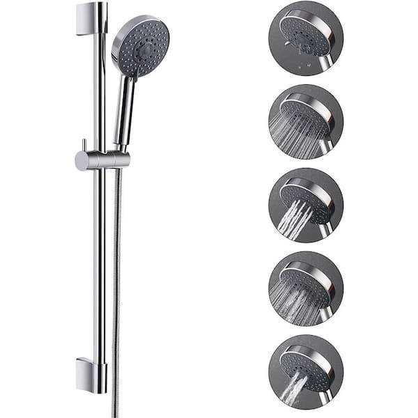 Unbranded Roxy 4-Spray Wall Mount Handheld Shower Head 1.5 GPM in Stainless Steel 16GS-36177