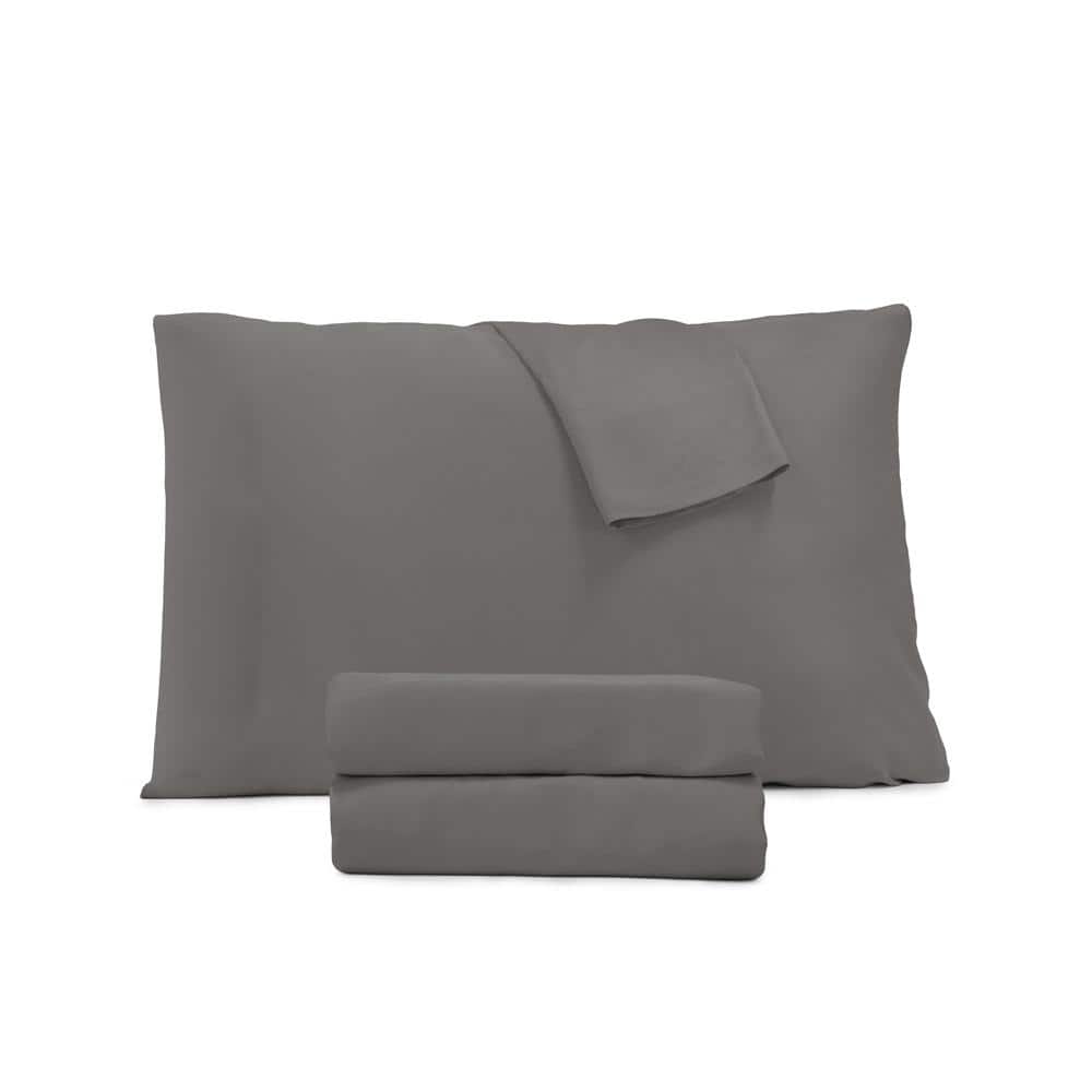 Jennifer Adams 4Piece Slate Solid Bamboo King Sheet Set Incredibly Soft 00155663 The Home Depot