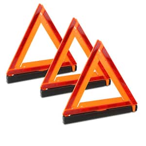 Roadside Folding Safety Triangle Reflector Warning Kit (3-Pack)