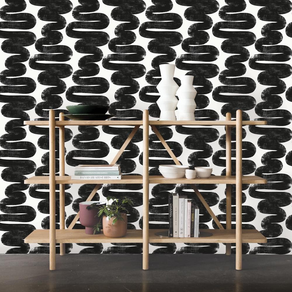 Black and White Abstract Peel and Stick Wallpaper