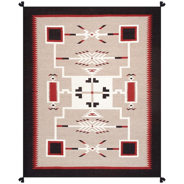 Pasargad Home Tuscany Mocha 9 ft. x 12 ft. Geometric Wool Area Rug