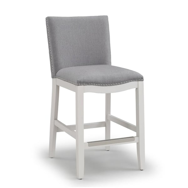 Unbranded Arissa 25 in. Grey Cushioned Counter Stool