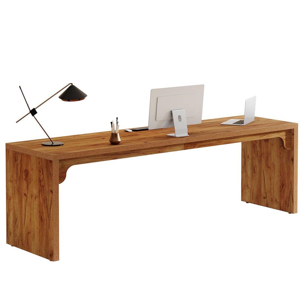 Capen 78.7 in. Rectangle Medium Walnut Wood Two Person Computer Desk, Extra Long Home Office Desk Double Writing Table price history on PriceWatchPro