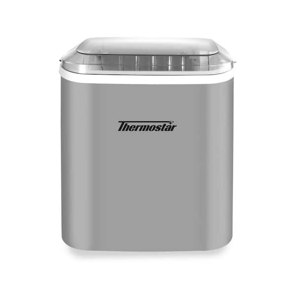 Thermostar Tsicebnhsc26sl 26-Pound Automatic Self-Cleaning Portable Countertop Ice Maker Machine, Silver