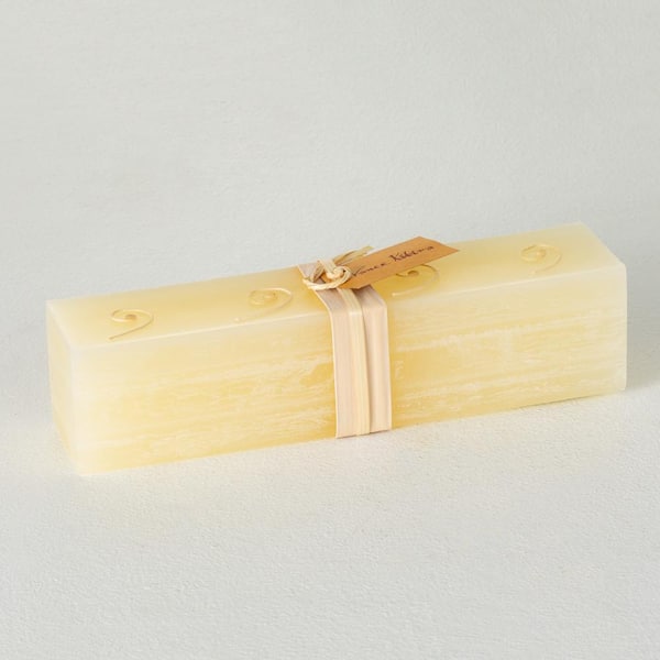 Vance Kitira 12.25 in. White Layered Brick Decorative Candle