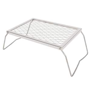‎Stainless Steel Folding Campfire Grill Heavy Duty Steel Grate, Portable Camp Fire Cooking Racks for Over Fire Pit