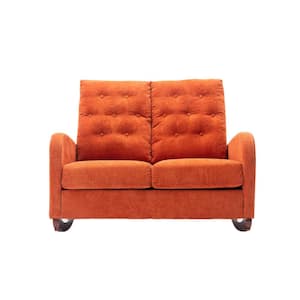 Orange Modern Comfortable Polyester Loveseat Rocking Chair