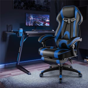 PU leather Adjustable Gaming Chair in Black and Blue with Arms