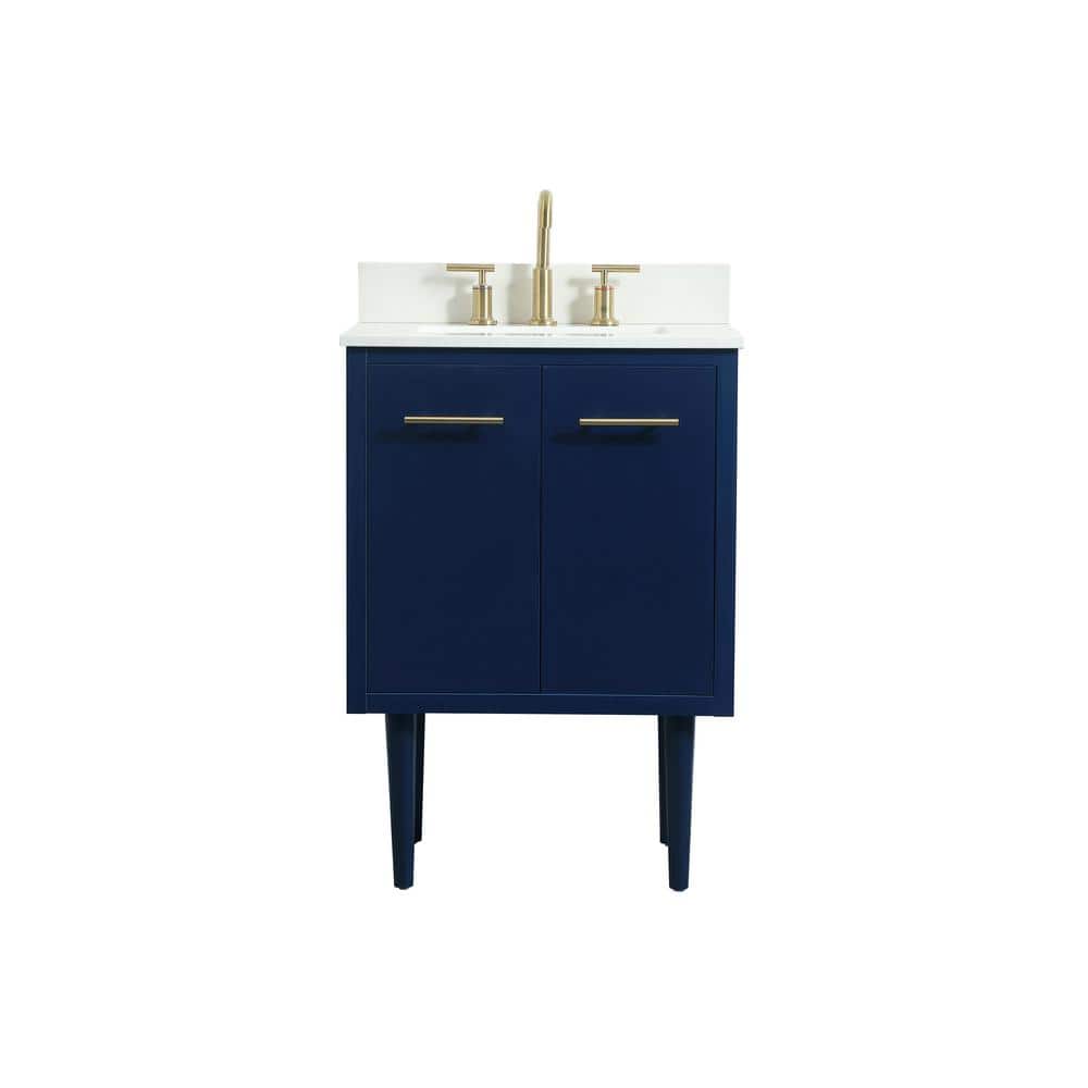 Simply Living 24 in. W x 19 in. D x 33.5 in. H Bath Vanity in Blue with Ivo