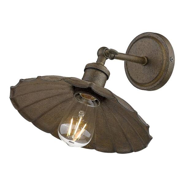 Golden Lighting - Clemence 1-Light Dark Rust Wall Sconce