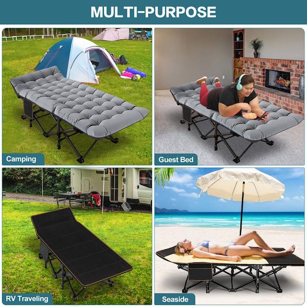 BOZTIY XXL Oversized Folding Camping Cot Heavy-Duty Sleeping