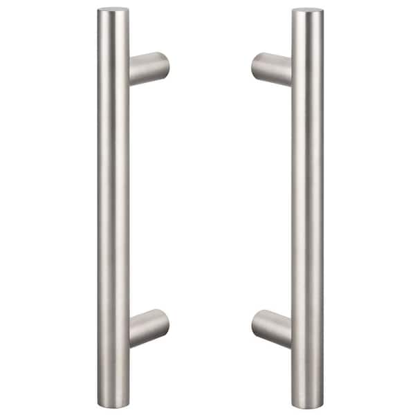 12in Satin Stainless Sliding Door Modern Double-Sided Ladder Barn Door Handle