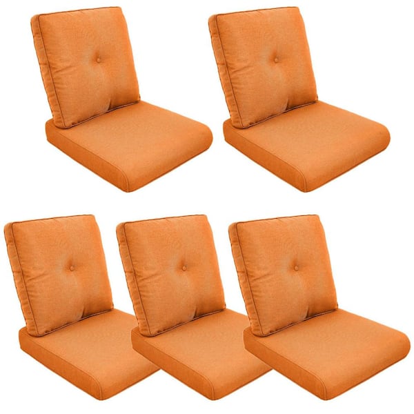 Gymojoy 22 in. x 25 in. 10-Piece Deep Seating Outdoor Lounge Chair Replacement Cushion and Back Pillow in Orange