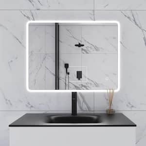32 in. W x 24 in. H Rectangular Frameless Anti-Fog LED Light Vertical/Horizontal Wall Bathroom Vanity Mirror in Silver