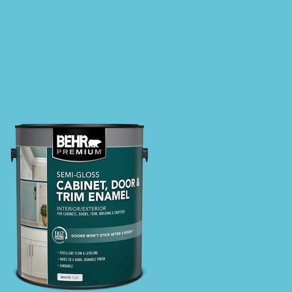 BEHR PREMIUM 1 gal. #P480-4 Rushing Stream Semi-Gloss Enamel Interior/Exterior Cabinet, Door & Trim Paint