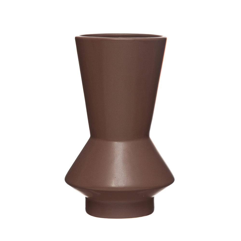 Eggplant Ceramic Hourglass Table Vase