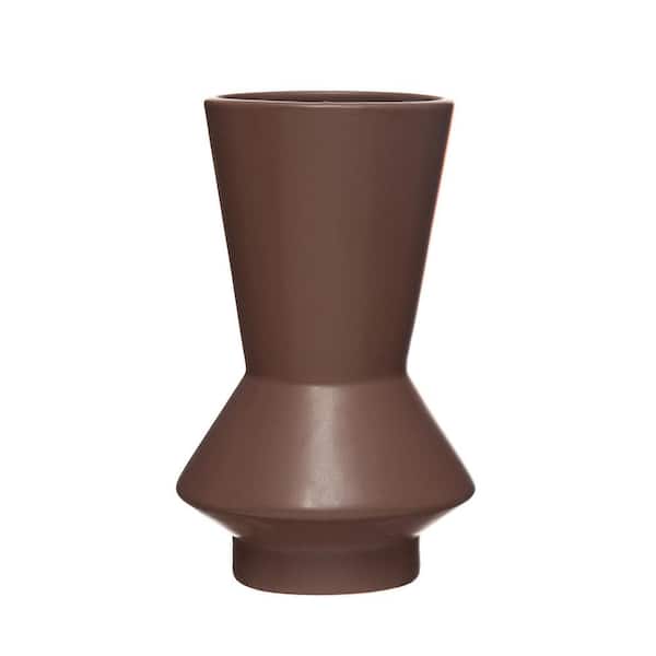 Storied Home 7.75 in. H Stoneware Vase, Eggplant Color
