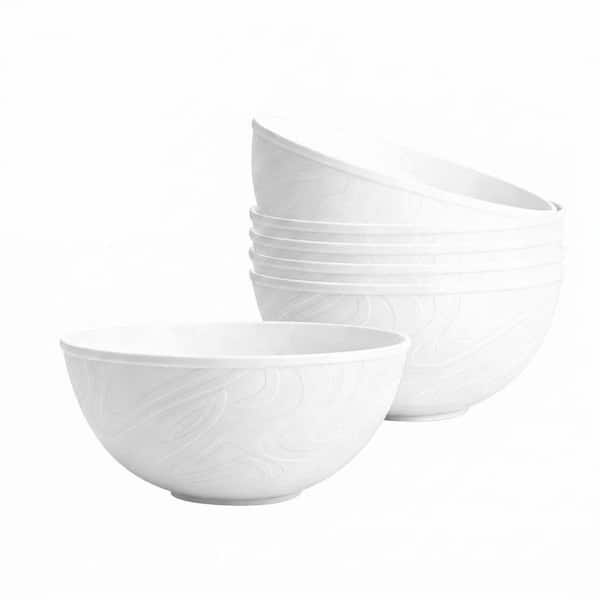 40 fl. oz. White Wheat Straw Fiber Unbreakable Cereal Bowls Microwave and Dishwasher Safe (Set of 6)