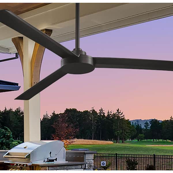 Roto XL 62 in. Indoor/Outdoor Coal Ceiling Fan with Wall Control