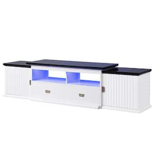 Barend White and Black High Gloss TV Stand Fits TV's up to 50 in. with LED Light